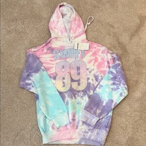 Swift 89 Pastel Tie-Dye Hoodie - Pink, Purple & Blue - Women’s size SM